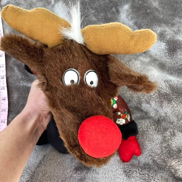 Rudolph Red Nosed Reindeer Plush w/ Pattern Body 15" Christmas Vtg Stuffed Toy - Picture 2 of 8